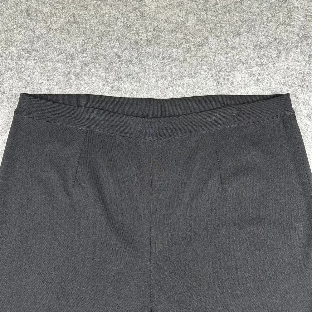 Misook Black Pull On Acrylic Knit Chic Travel Straight Leg Pants Plus Size 1X